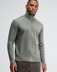 BUTCHER OF BLUE VEST CLIFDEN FULL ZIP GRANITE GREEN
