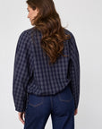 SISTERS POINT BLOUSE EDWIN-SH2 NAVY CHECK