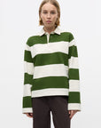ENVII SWEATER ENTOUR LS POLO ST 7173 CHIVE GARDENIA STRIPE