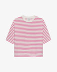CATWALK JUNKIE T-SHIRT STRIPED LOOSE FIT PINK LEMONADE