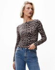 CATWALK JUNKIE TOP LEOPARD LONG SLEEVE SAND