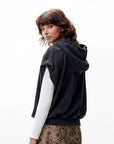 CATWALK JUNKIE SWEATER SLEEVELESS WITH HOODIE FADED DARK GREY