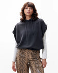 CATWALK JUNKIE SWEATER SLEEVELESS WITH HOODIE FADED DARK GREY