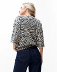 CATWALK JUNKIE T-SHIRT SWEATER ZEBRA SHORTSLEEVE CEMENT