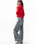 CATWALK JUNKIE JEANS LOOSE FIT WITH FOLD TINTED BLUE