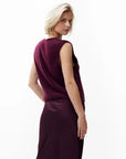 CATWALK JUNKIE VEST SPENCER V-NECK FUZZY WINETASTING