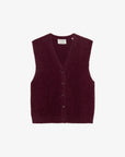 CATWALK JUNKIE VEST SPENCER V-NECK FUZZY WINETASTING