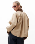 CATWALK JUNKIE JAS OVERSIZED CAPE TRENCHCOAT TRAVERTINE