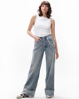 CATWALK JUNKIE JEANS LOOSE FIT WITH FOLD TINTED BLUE