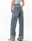 CATWALK JUNKIE JEANS LOOSE FIT WITH FOLD TINTED BLUE