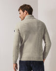 STATE OF ART PULLOVER GEMELEERD MET HALVE RITS KIT/SEPIA