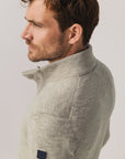 STATE OF ART PULLOVER GEMELEERD MET HALVE RITS KIT/SEPIA