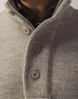 STATE OF ART PULLOVER GEMELEERD MET HALVE RITS KIT/SEPIA