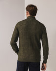 STATE OF ART PULLOVER GEMELEERD MET HALVE RITS BRUIN/DONKERANTRACIET