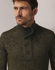 STATE OF ART PULLOVER GEMELEERD MET HALVE RITS BRUIN/DONKERANTRACIET
