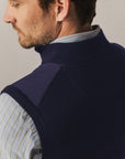 STATE OF ART BODYWARMER VEST GEBREID MET RITS DONKERBLAUW