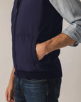 STATE OF ART BODYWARMER VEST GEBREID MET RITS DONKERBLAUW