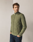 STATE OF ART VEST GEBREID MET DOORGESTIKTE VOORKANT OLIJFGROEN