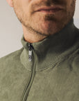 STATE OF ART VEST GEBREID MET DOORGESTIKTE VOORKANT OLIJFGROEN