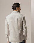 STATE OF ART OVERHEMD POPLIN MET GEOMETRISCHE PRINT COGNAC/WIT