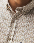 STATE OF ART OVERHEMD POPLIN MET GEOMETRISCHE PRINT COGNAC/WIT