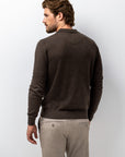 STATE OF ART PULLOVER POLO FIJN GEBREID KATOEN DONKERBRUIN