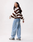 CATWALK JUNKIE SWEATER OVERSIZED STRIPED LONG SLEEVE ROCKY ROAD