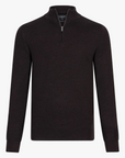 CAVALLARO PULLOVER MERINO HALF ZIP TRUI DARK BROWN