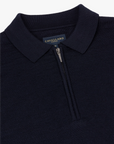 CAVALLARO PULLOVER POLO MERINO ZIP TRUI DARK BLUE