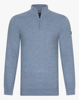 CAVALLARO PULLOVER MERINO HALF ZIP TRUI GREY BLUE