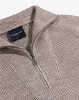 CAVALLARO PULLOVER CORSICO MELANGE HALF ZIP TAUPE