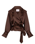 STUDIO AMAYA BLOUSE ELISSE JACKET SATIN BROWN