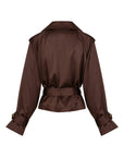 STUDIO AMAYA BLOUSE ELISSE JACKET SATIN BROWN