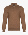 CAVALLARO PULLOVER MERINO HALF ZIP TRUI CAMEL