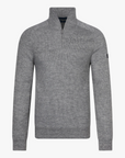 CAVALLARO PULLOVER CORSICO MELANGE HALF ZIP MID GREY
