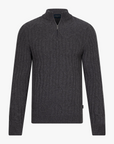 CAVALLARO PULLOVER ORGANTO HALF ZIP TRUI MID GREY