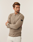 CAVALLARO PULLOVER MERINO ZIP POLO SAND