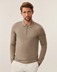CAVALLARO PULLOVER MERINO ZIP POLO SAND