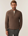 CAVALLARO PULLOVER SAGIO HALF ZIP TRUI TAUPE