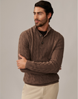 CAVALLARO PULLOVER DEMEZIO HALF BUTTON TRUI TAUPE MELANGE