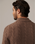 CAVALLARO PULLOVER DEMEZIO HALF BUTTON TRUI TAUPE MELANGE