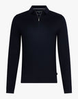 CAVALLARO PULLOVER MERINO ZIP POLO DARK BLUE
