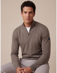 CAVALLARO PULLOVER PALIO HALF ZIP TRUI TAUPE