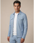 CAVALLARO OVERSHIRT ZAVERIO OVERHEMD LIGHT BLUE MELANGE