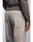 NORTH84 PANTS PLEATED CHINO CHECK BEIGE