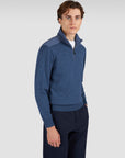 PAUL & SHARK PULLOVER HALF-ZIP SOFT COOL TOUCH WOOL VINTAGE INDIGO
