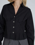 A-VIEW BLOUSE ANDRINE SHIRT BLACK