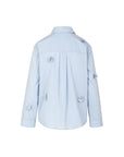 COSTER COPENHAGEN BLOUSE SHIRT WITH FLOWERS BRIGHT BLUE