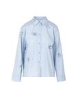 COSTER COPENHAGEN BLOUSE SHIRT WITH FLOWERS BRIGHT BLUE
