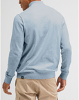 BUTCHER OF BLUE PULLOVER LT CLIFDEN HALF ZIP LAGOON BLUE